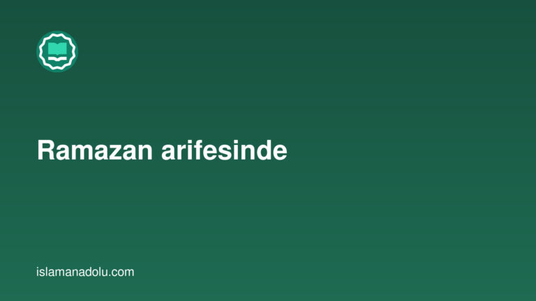 Ramazan arifesinde